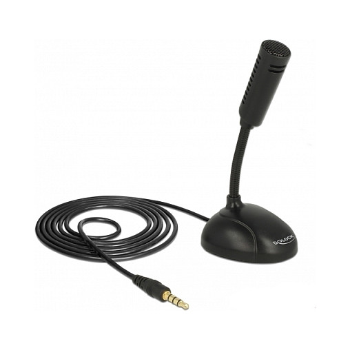 Mikrofon Delock Condenser / Smartphone & Tablet / Gooseneck + 3.5mm 4‑Pin Jack + 3.5mm Jack- Zezë