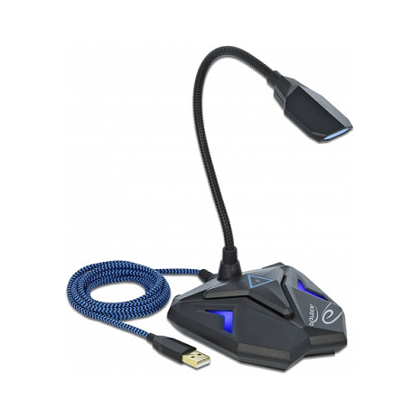 Mikrofon Delock Desktop USB / Gaming Condenser / Gooseneck + Mute Button - Zezë