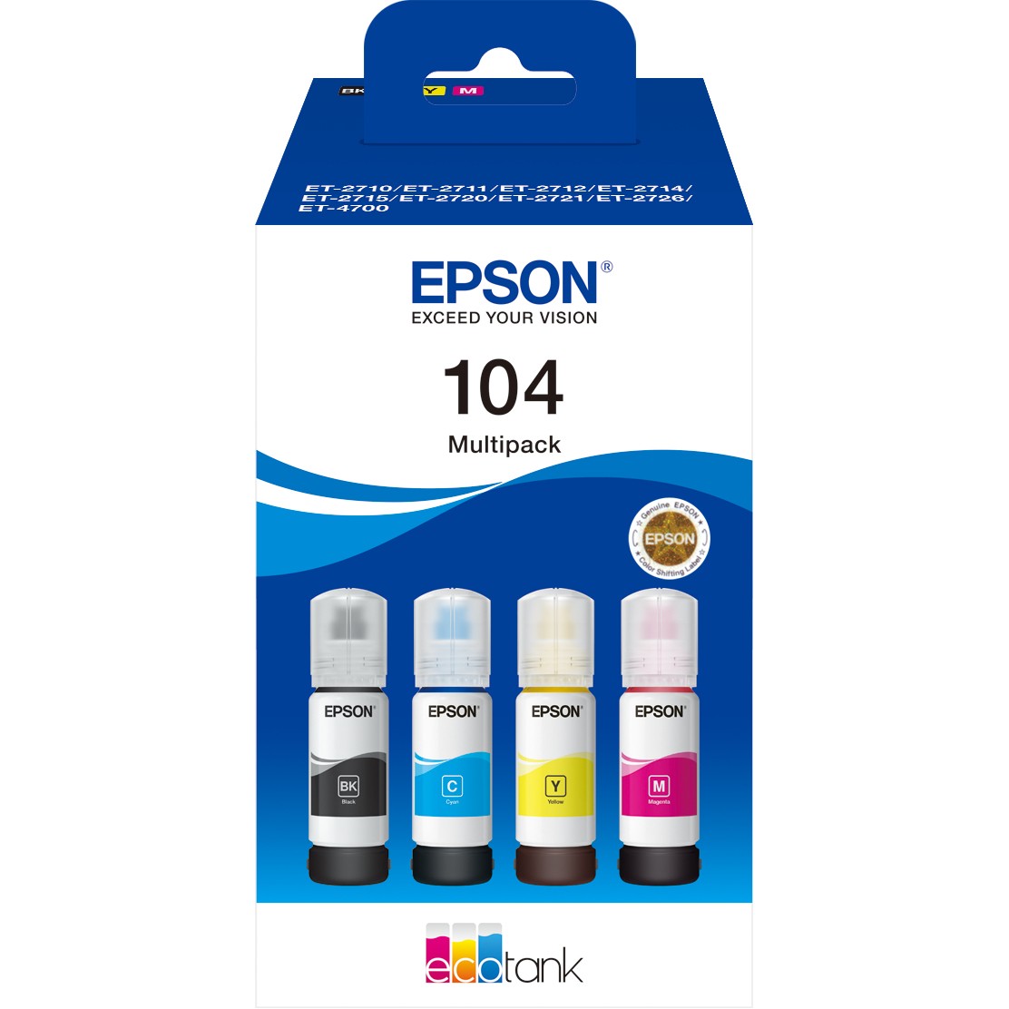 Toner Epson Tinte 104 EcoTank C13T00P640 4er Multipack (BKMCY) deri në 7.500 faqe