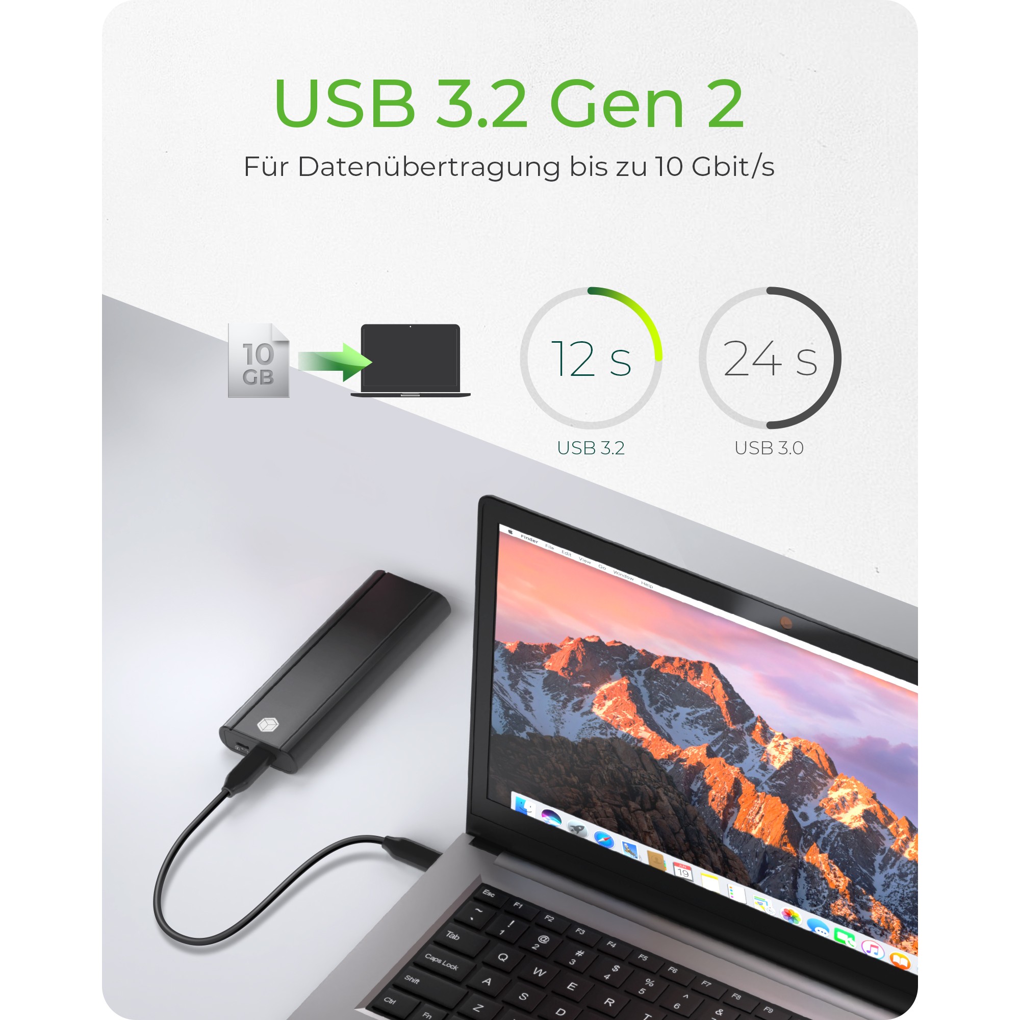 SSD të Jashtme ICY BOX IB-1807MT-C31 Kasë Externes USB-C 3.2 për M.2 NVMe SSD me mbrojtje shkrimi - Figura 3
