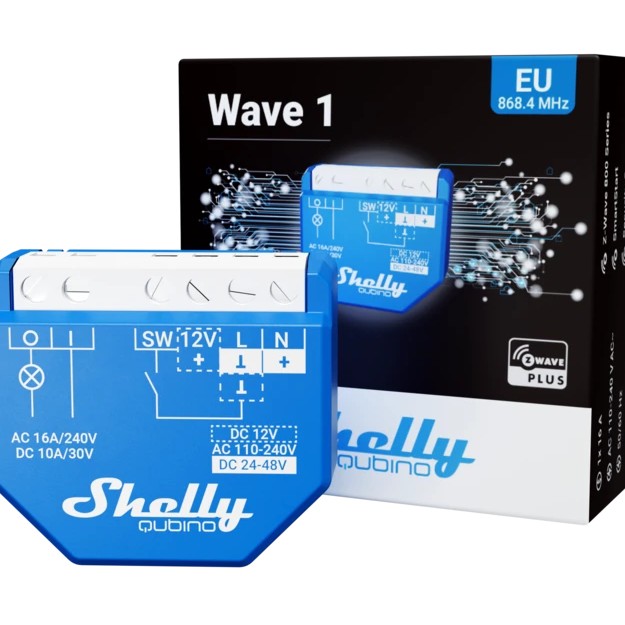 Kontrollues smart 1-kanalësh Z-Wave për montim në mur 16 A Shelly Wave 1 - Figura 5