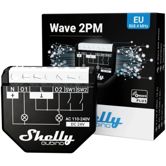 Kontrollues smart 2-kanalësh me matës energjie 16 A për montim në mur Shelly Wave 2PM - Figura 3