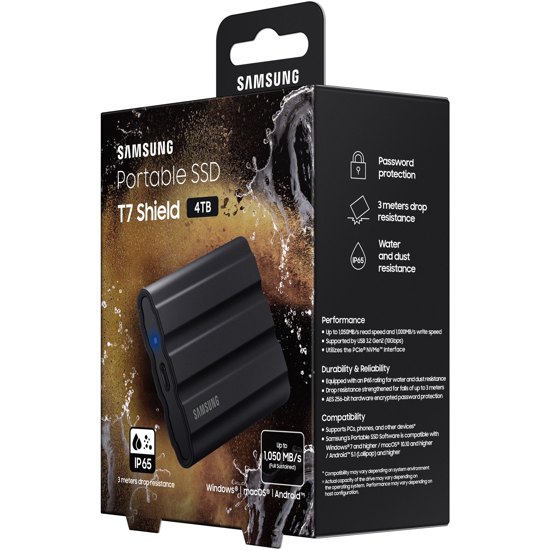 SSD të Jashtëm 4TB Samsung Portable T7 Shield USB 3.2 Gen2 e zezë në shitje - Figura 3