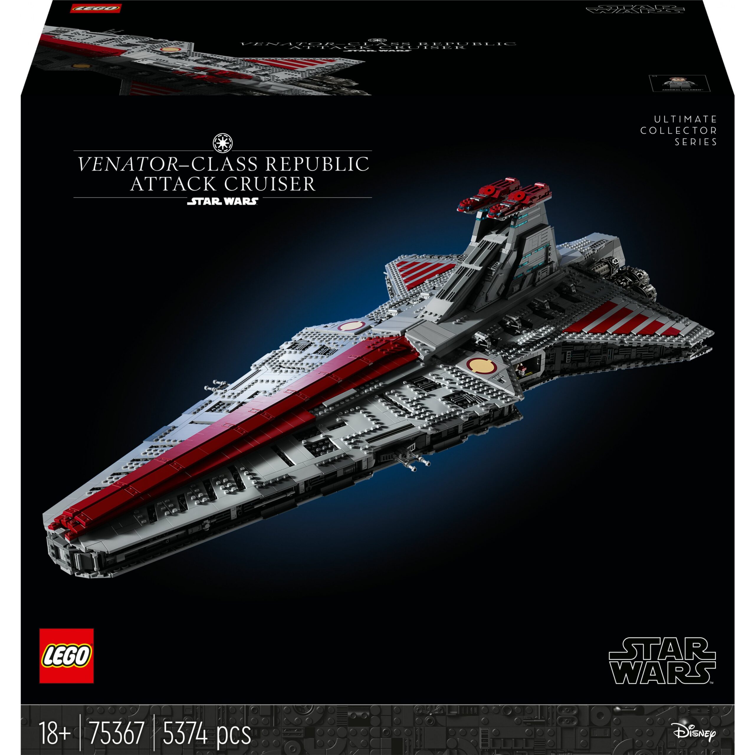 Lego Star Wars Republikanischer Angriffskreuzer der Venator-Klasse 75367