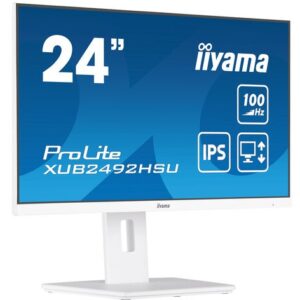 Monitor iiyama 61cm/24" (1920x1080) iiyama ProLite XUB2492HSU-W6 16:9 FHD IPS 100Hz 0.4ms HDMI DP Pivot Speaker Bardhë