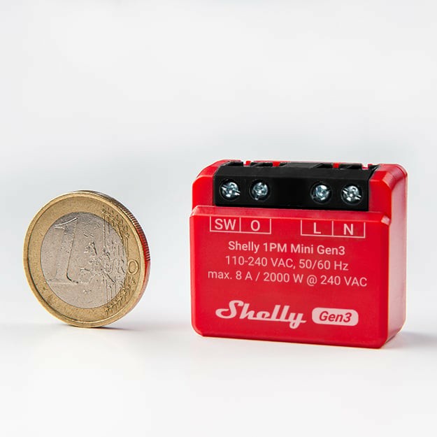 Aksesorë për Rrjet Shelly Relais "1PM Mini Gen. 3" WLAN BT Messfunktion max 8A 1 Kanal Unterputz - Figura 5