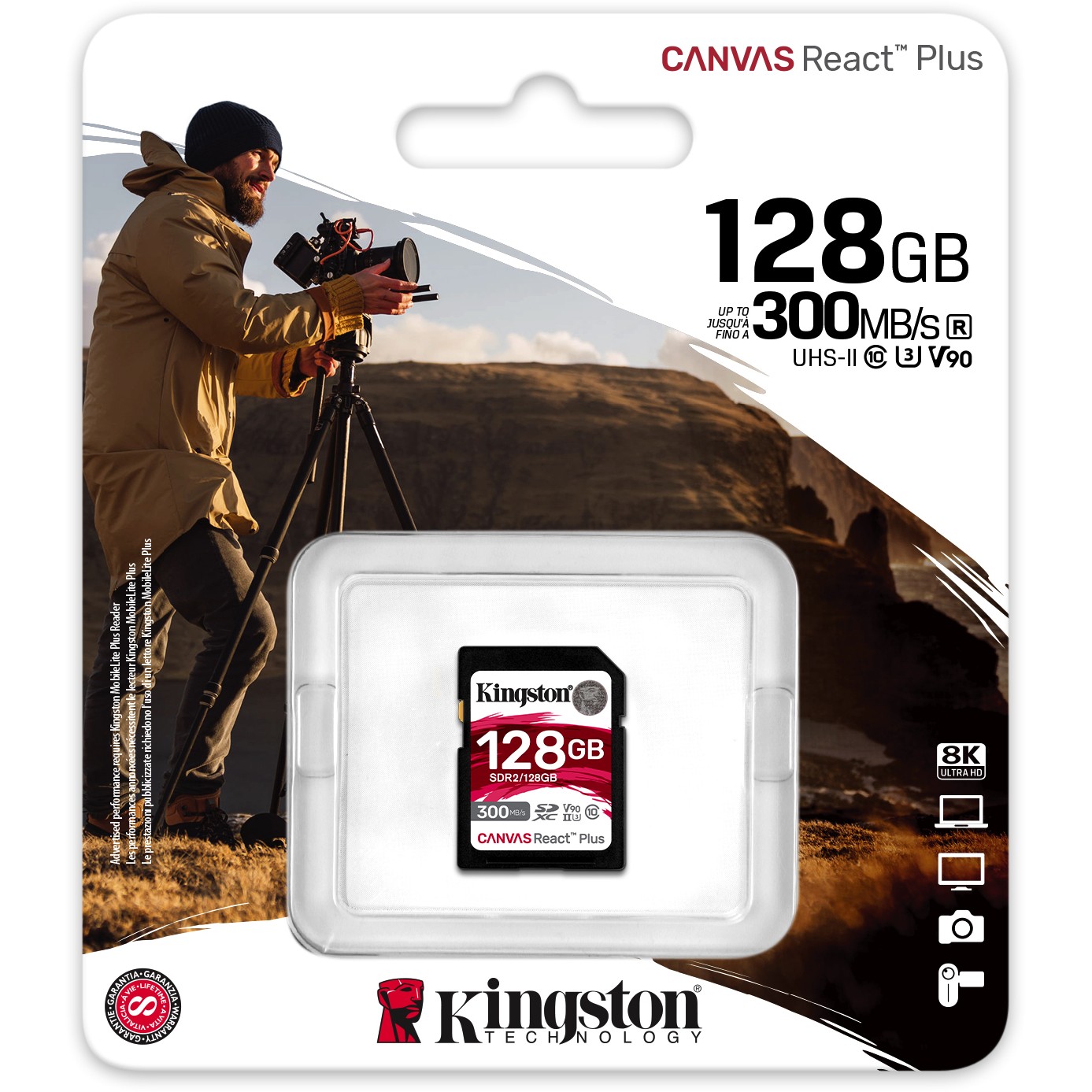 Kartë Memorie SD Kingston 128GB Kingston Canvas React Plus SDXC 300MB/s - Figura 3