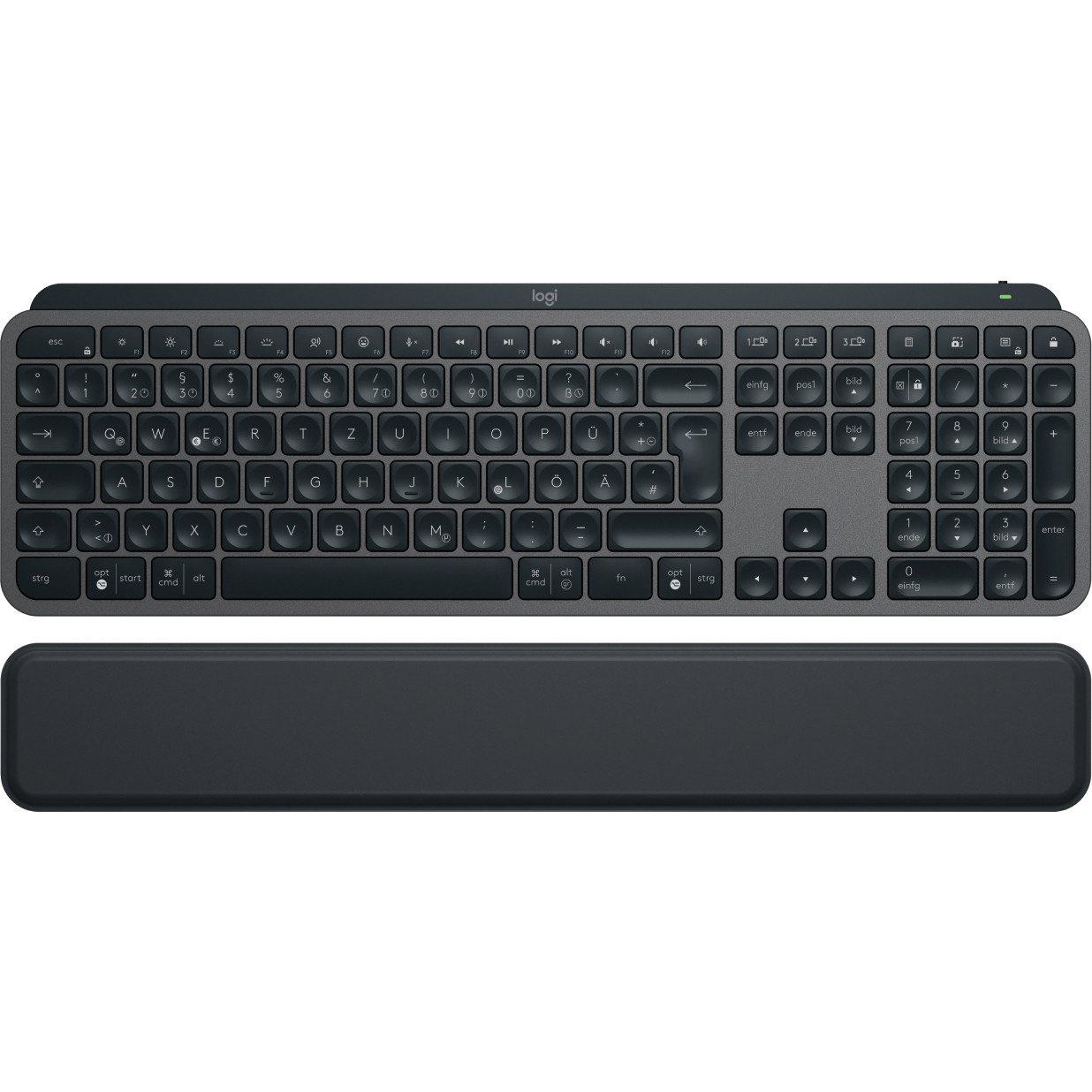 Tastierë Pa kabllo Logitech MX Keys S USB Graphite QWERTZ DE Palm Rest