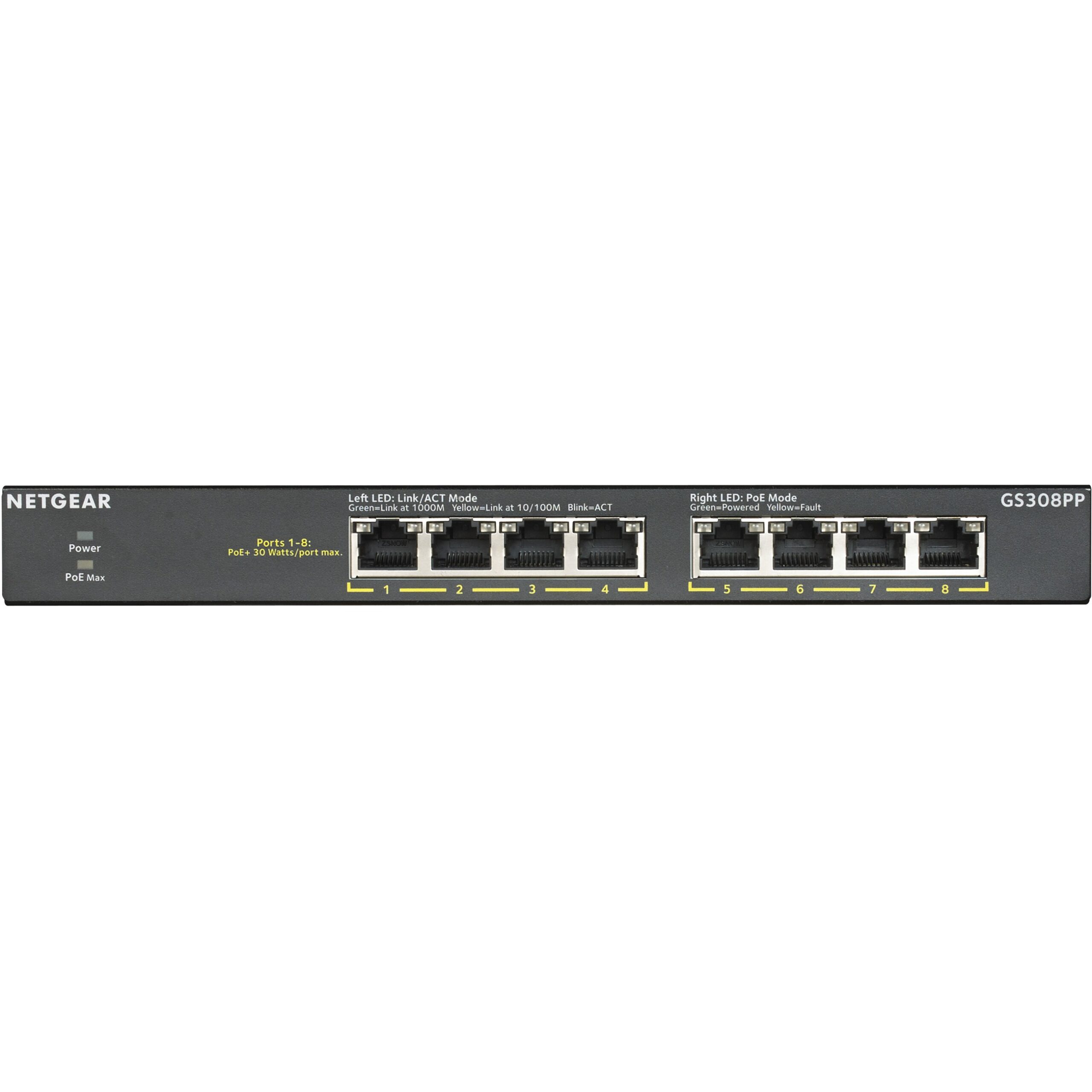 Switch NETGEAR 8P Netgear GS308PP RM PoE+
