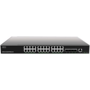 Grandstream GWN7813 24-Port Gigabit Layer 3 Managed Switch | 24× RJ45 | 4× 10G SFP+ | VLAN | QoS | Static & Dynamic Routing