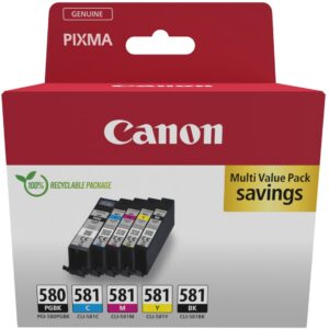 Toner Canon Tinte PGI-580/CLI-581 2078C007 5er Multipack BK/C/M/Y/PGBK