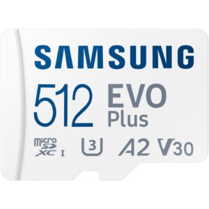 Kartë Memorie SD CARD 512GB Samsung EVO PLUS microSDXC UHS-I U3 përfshirë. Adapter SD
