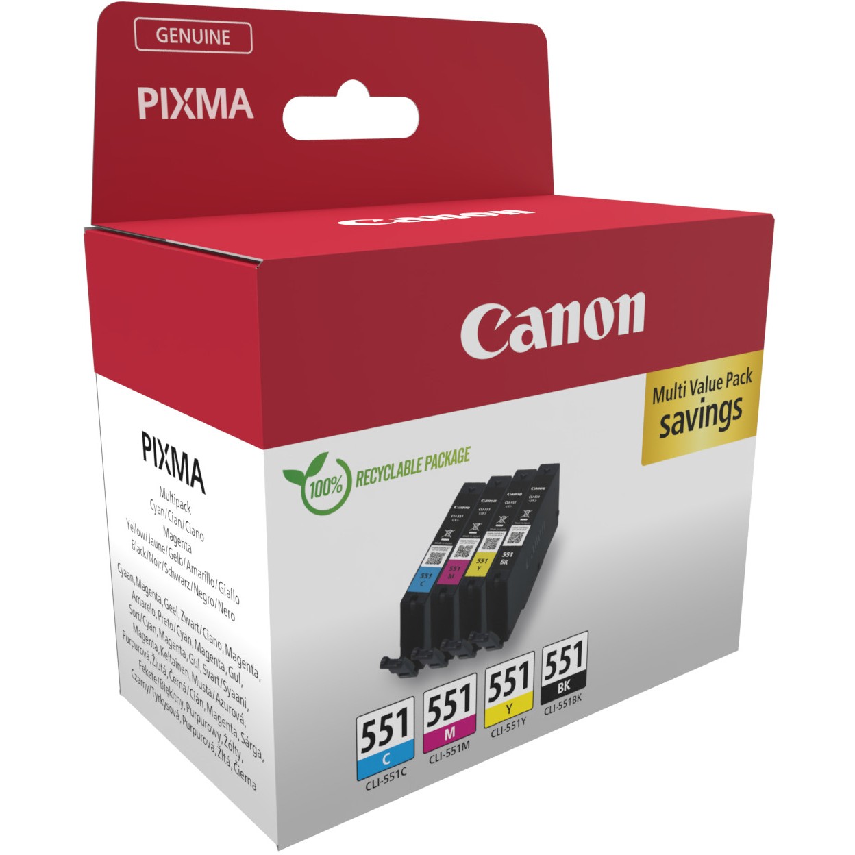 Toner Canon Tinte CLI-551 6509B015 4er Multipack (BKMCY) - Figura 2