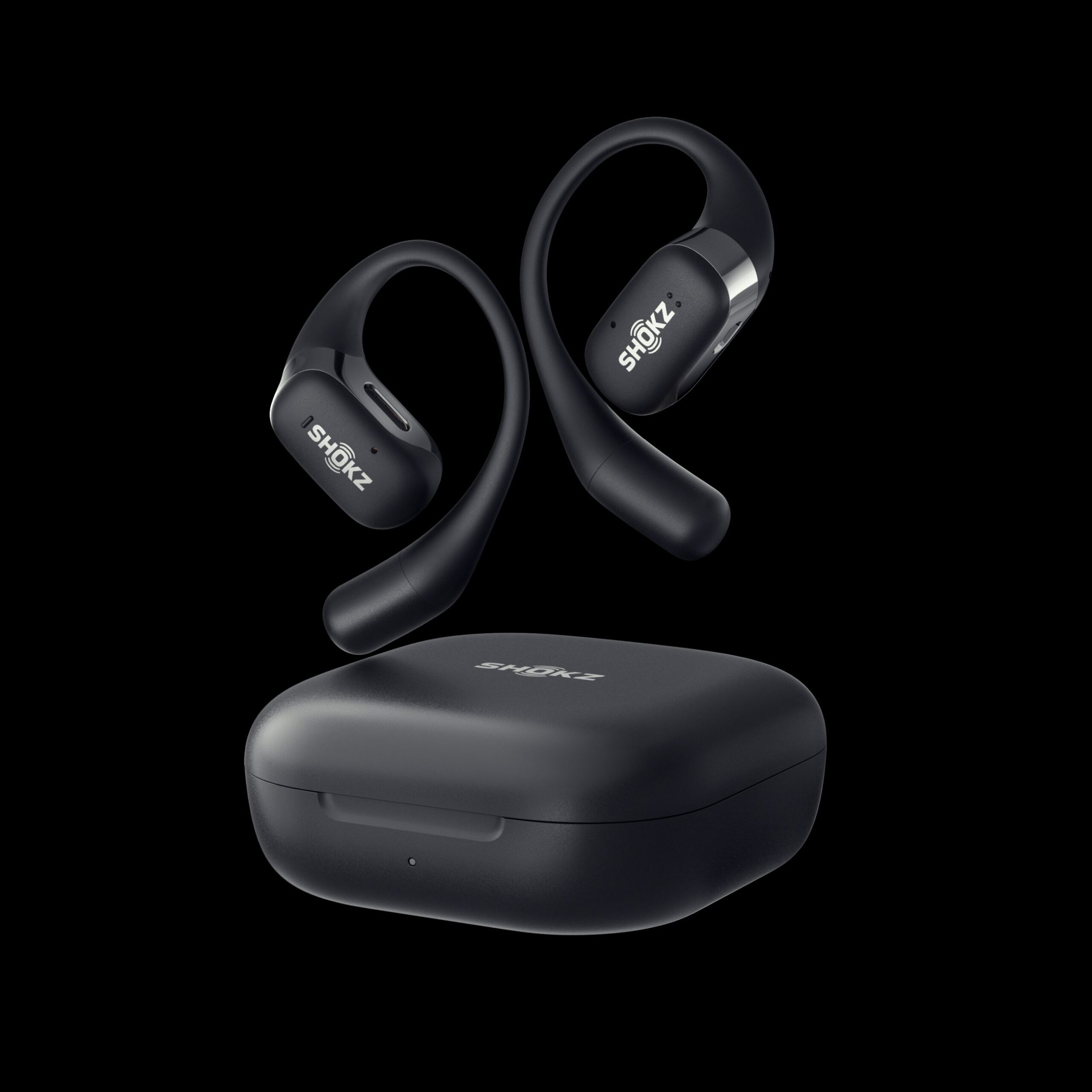 Kufje pa kabllo Shokz OpenFit Black Bluetooth Wireless Bone Conduction Headset