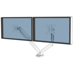 Mbajtëse për Monitor Fellowes Platinum Monitorarm zweifach inkl. 2x USB-A Port Bardhë