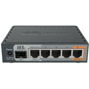 MikroTik RB760iGS hEX S Router Gigabit me 5x LAN, 1x SFP, USB dhe Passive PoE-Out