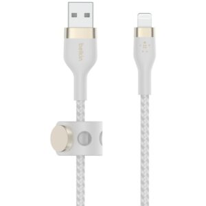 Aksesorë për telefon Belkin PRO Flex Lightning/USB-A Kabel. Apple zert.. 3m. bardhë