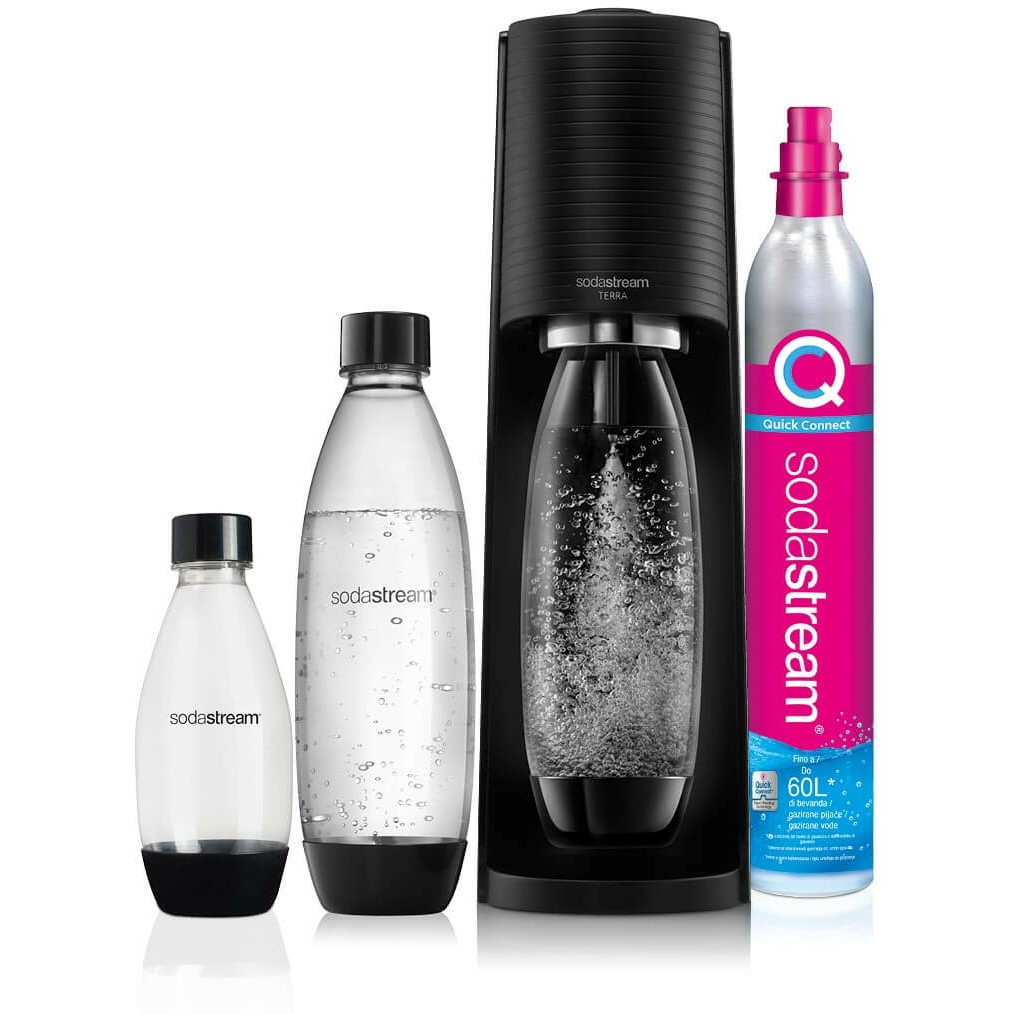 Aparat për gazimin e ujit SodaStream Terra me 3 shishe - Zezë