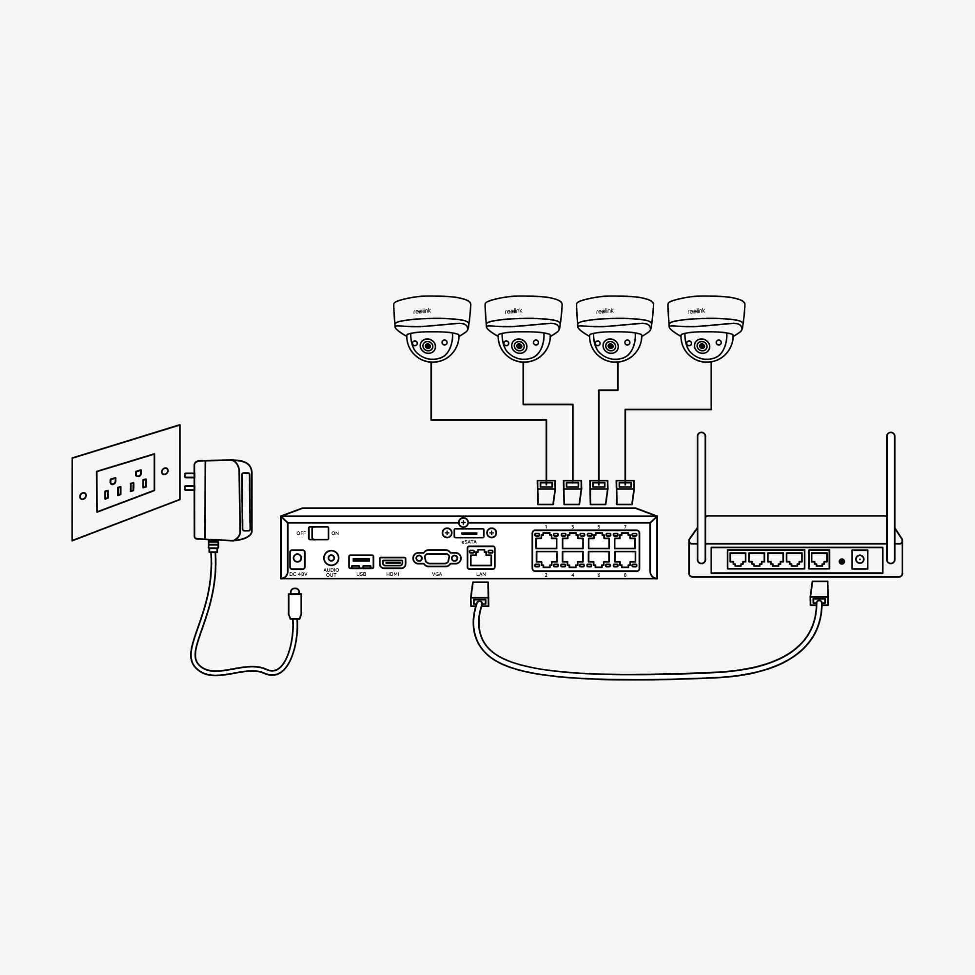 Kamera Sigurie IP CCTV Reolink NVS8-8MB4 PoE Sistem - Figura 3