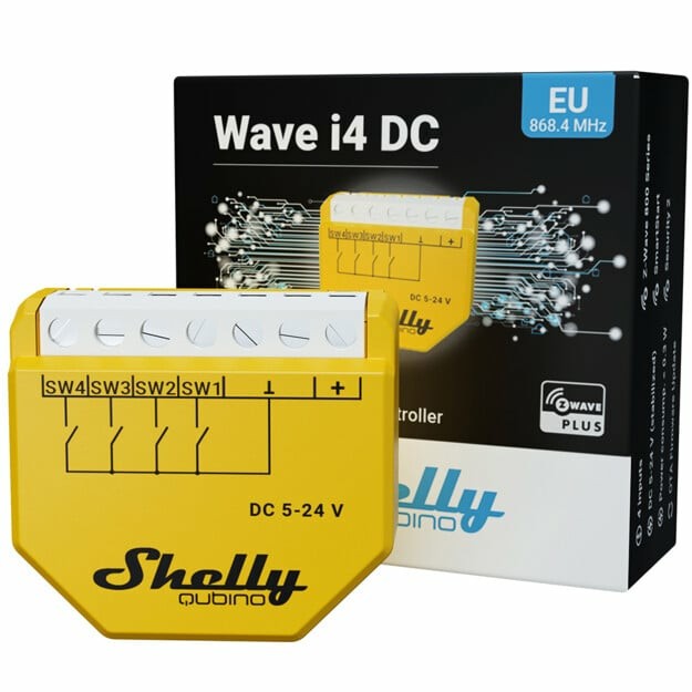 Aksesorë për Rrjet Shelly Relais "Wave i4 DC" Szenenaktivierer Z-Wave - Figura 3