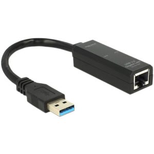 Kabllo për Rrjet DeLOCK USB 3.0 > Gigabit LAN (ST-BU) Adapter Zi