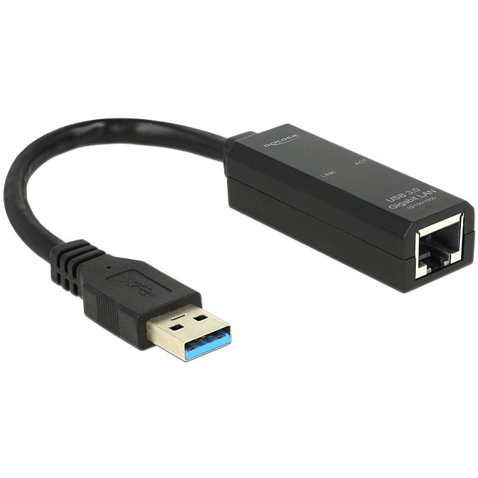 Kabllo për Rrjet DeLOCK USB 3.0 > Gigabit LAN (ST-BU) Adapter Zi