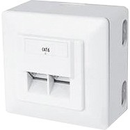 Power-LAN CAT6 Anschlußdose 2-Fach Auf- und Unterputz