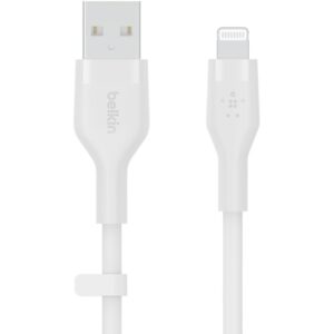 Aksesorë për telefon Belkin Flex Lightning/USB-A. Apple zert.. 2m. bardhë