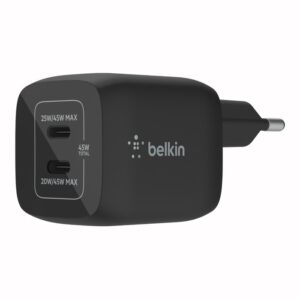 Adapter Belkin 45W Dual USB-C GaN Ladegerät Power Deliver. PPS. blk