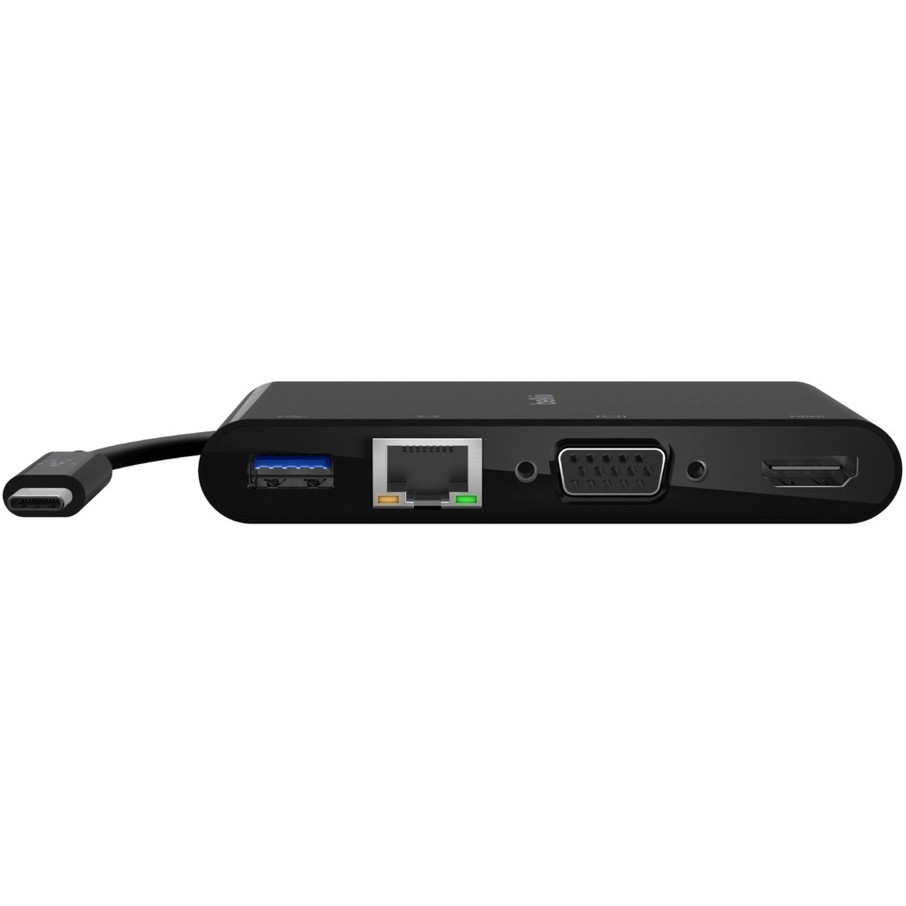 Stacioni i ankorimit Belkin USB-C në Gigabit-Ethernet/HDMI/VGA/USB-A-Adapter. blk