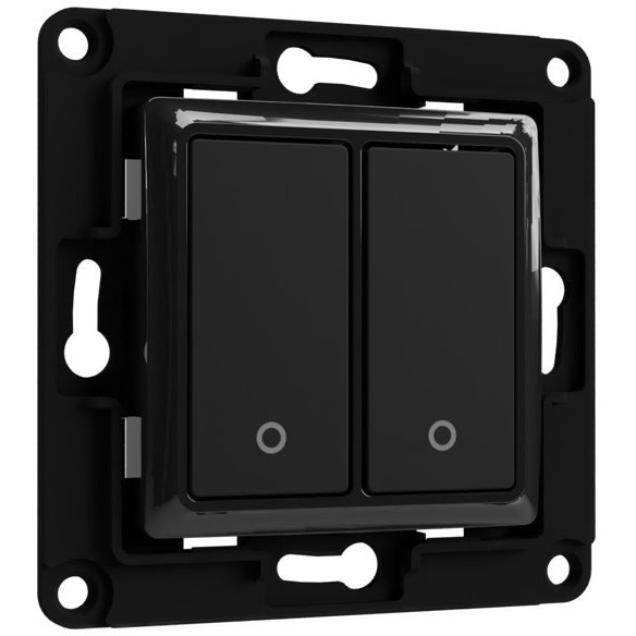 Ndërprerës smart 2‑kanalësh Shelly Wall Switch 2 – Zezë