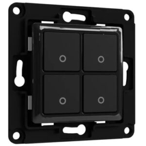 Ndërprerës smart 4‑kanalësh Shelly Wall Switch 4 – Zezë