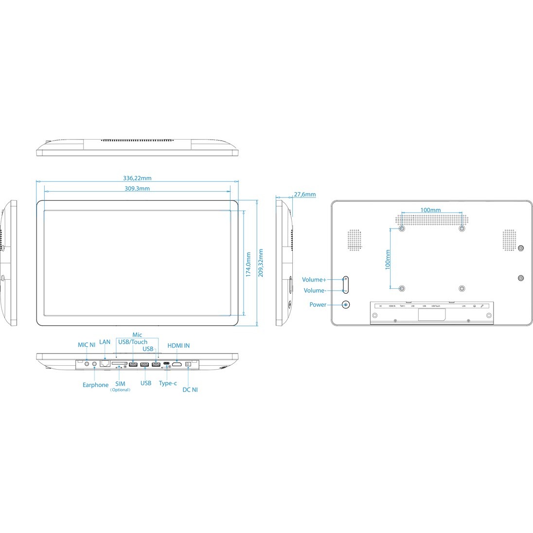 Tablet ALLNET High Performance 14" / Android 12 / RK3588 / NFC PoE HDMI - Zezë - Figura 4