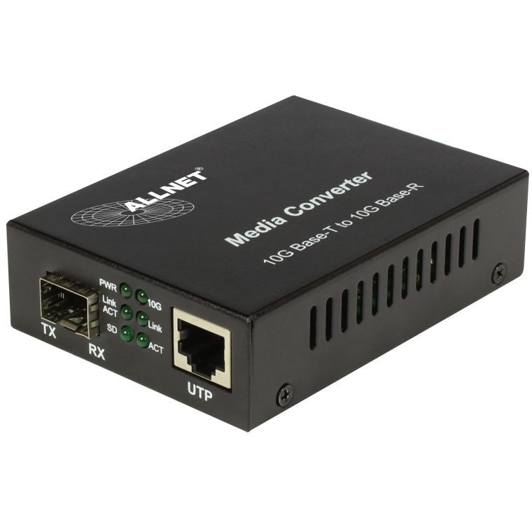 Switch ALLNET ALL-MC109-SFP+ 10G Media Converter – 10GBASE-T (RJ45) to 10GBASE-SX/LX SFP+ (Mini-GBIC), Singlemode/Multimode Support