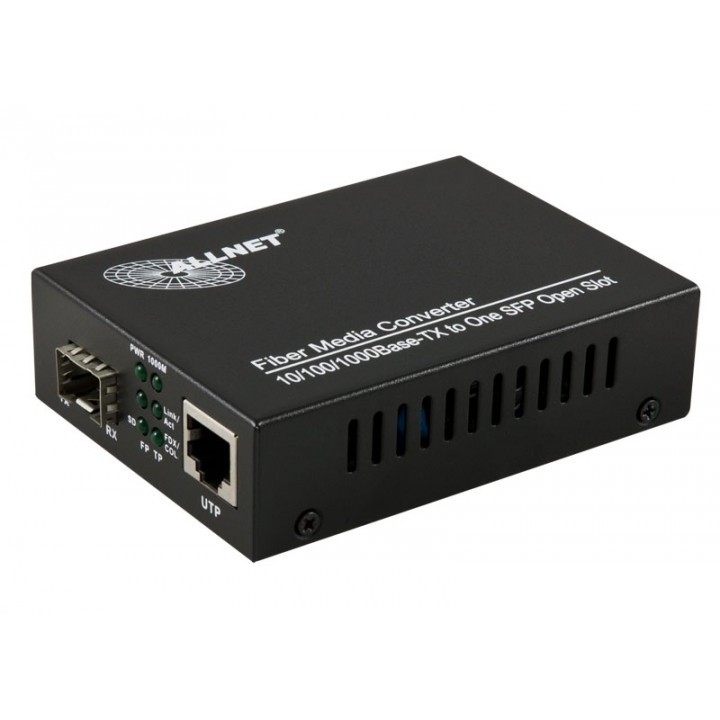 ALLNET ALL-MC104G-SFP1 Media Converter – 10/100/1000 RJ45 to SFP (1000BASE-SX/LX) Fiber Adapter