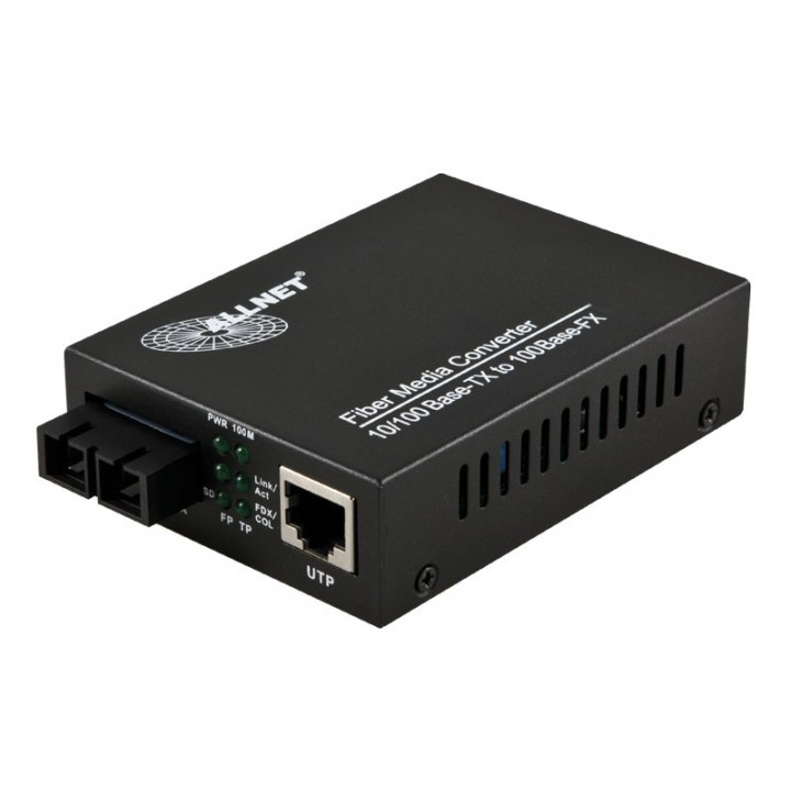 Switch ALLNET ALL-MC106-SC-SM Media Converter – 10/100Base-TX to 100Base-FX, Singlemode Fiber, SC Connector, up to 20 km