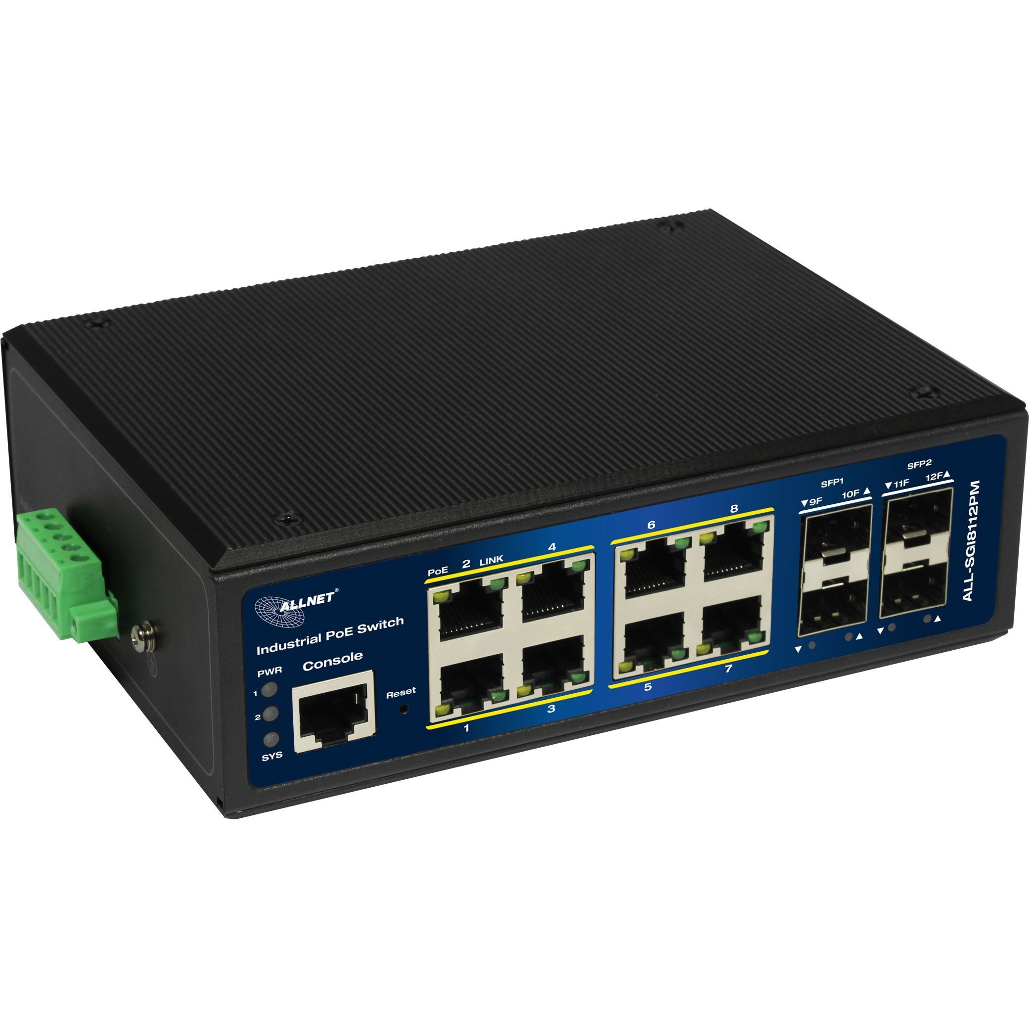 Switch ALLNET 8+4P ALL-SGI8112PMJ POE M industrial - Figura 2