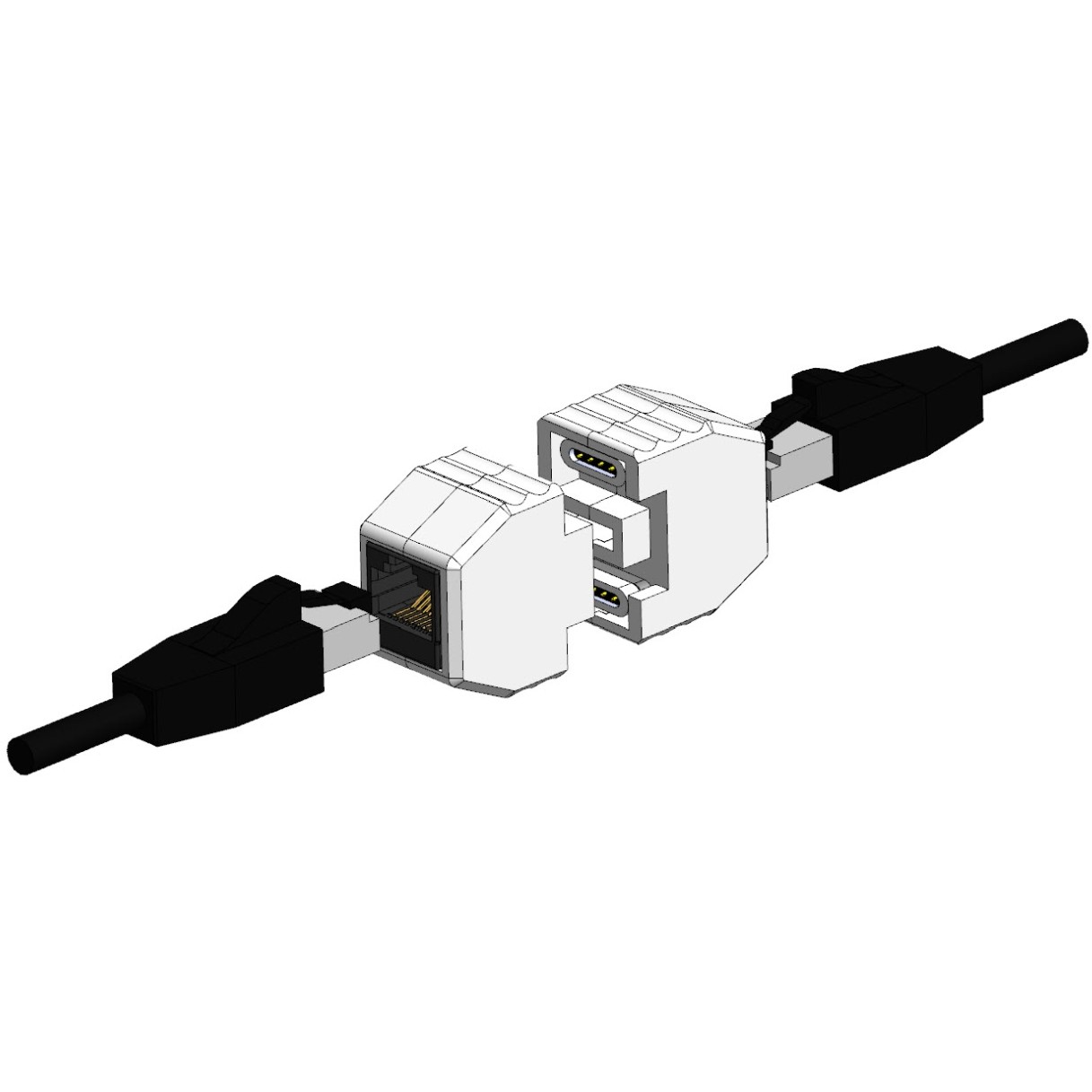 ALLNET CAT6A RJ45 Female-to-Female Coupler (1:1, 8-pin) – Magnetic Breakaway Safety Connector, Drop Jack Design, PoE Compatible, Supports up to 10 Gbps, 50-Pack Bulk - Figura 5