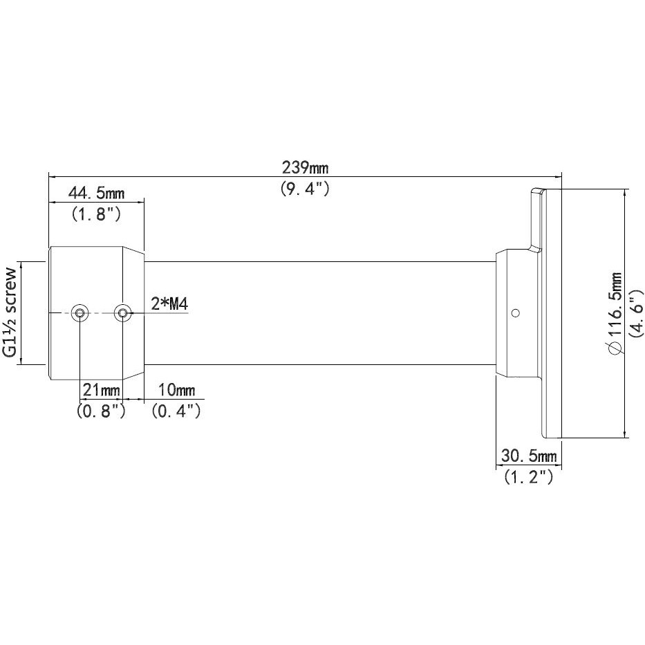 ALLNET ALL-CAM2498-LEP Pendant Mount – Ceiling Bracket for PTZ Dome IP Camera (Aluminum, Indoor/Outdoor) - Figura 3