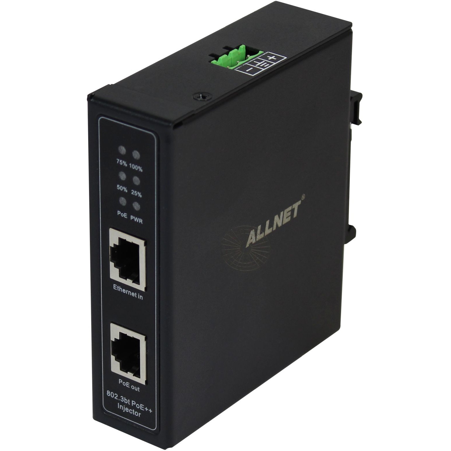 ALLNET ALL-PI2014-I-BT90 Industrial PoE Injector 90W – Gigabit IEEE 802.3bt DIN Rail PoE++ Midspan