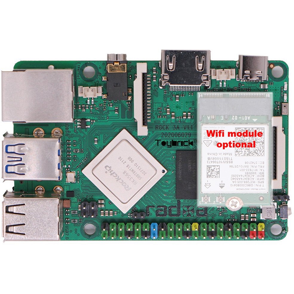 ALLNET Radxa ROCK 3A 8GB RK3568 Single Board Computer – Cortex-A55 2GHz Mali-G52 Gigabit Ethernet 4K SBC - Figura 2