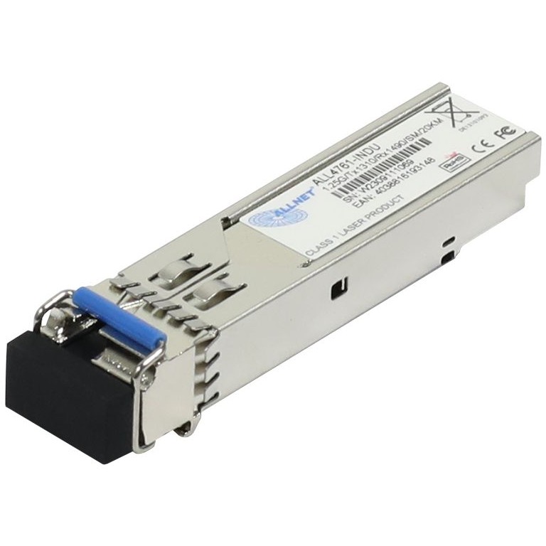 ALLNET SFP Module ALL4761-INDU 1G WDM BiDi LC Singlemode 20km Industrial -40/+85°C Tx1310/Rx1490 Mini-GBIC