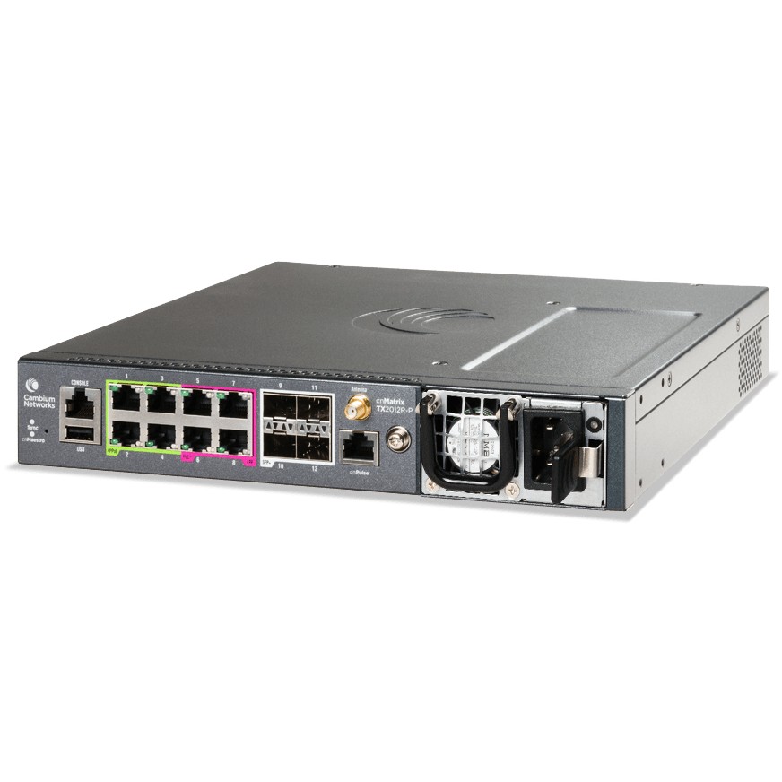 Cambium cnMatrix EX2012R-P 8+4 Port PoE+ Managed Switch – 10G SFP+ Enterprise L2/L3 Switch 104Gbps