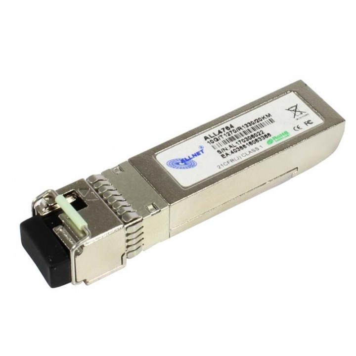 Aksesorë për Rrjet ALLNET Switch Modul ALL4764 SFP+(Mini-GBIC). 10Gbit. B(Bidi)/LC. Tx1330nm/Rx1270nm. 9u. 20Km