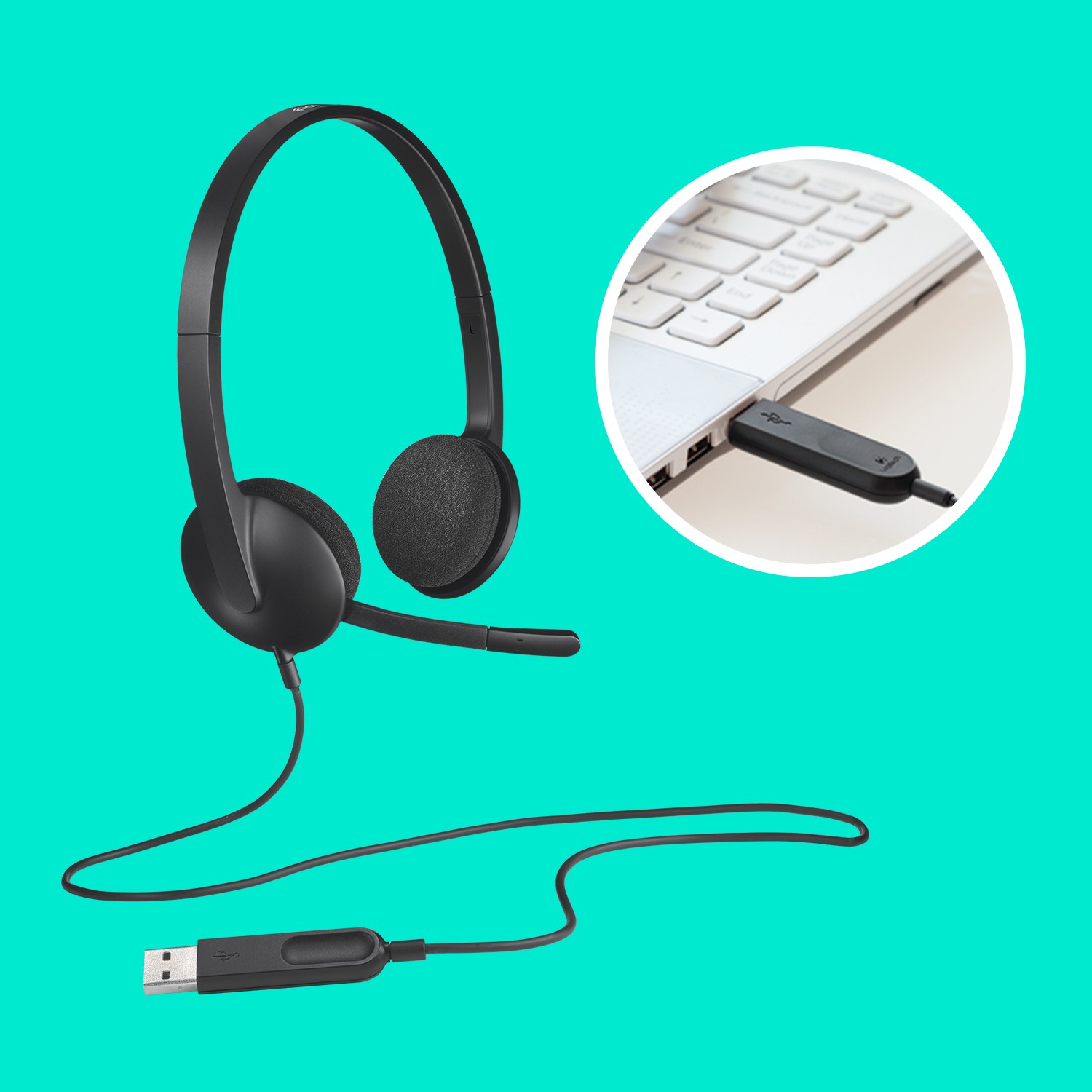 Kufje me kabllo Logitech H340. USB - Figura 5