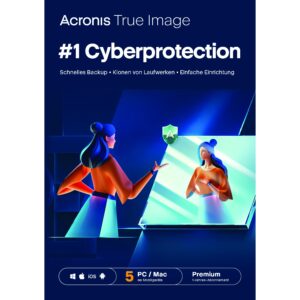 Toner Acronis True Image Premium - 5 Computers + 1 TB Acronis Cloud Storage - 1 year subscription - ESD-DownloadESD