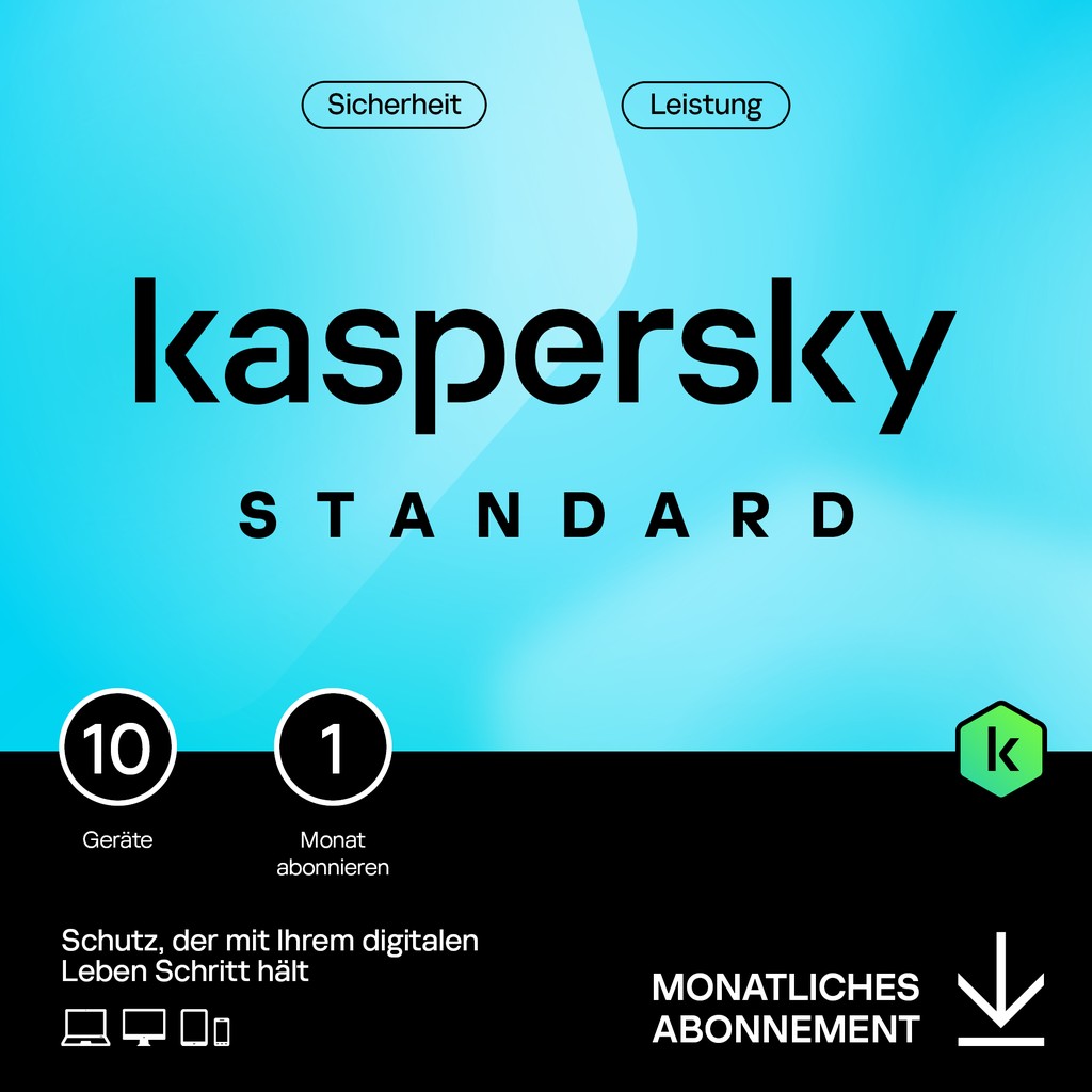 Software për Siguri Kaspersky Standard - 10 Device. 1 Month - Subscription (ABO) - ESD-DownloadESD