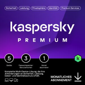 Software për Siguri Kaspersky Premium – 5 Devices. 1 Month - Subscription (ABO) – ESD-DownloadESD