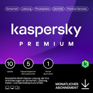 Software për Siguri Kaspersky Premium – 10 Devices. 1 Month - Subscription (ABO) – ESD-DownloadESD