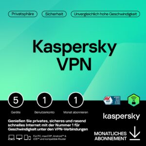 Software për Siguri Kaspersky Secure Connection – 1 User. 5 Device. 1 Month - Subscription (ABO) – ESD-DownloadESD
